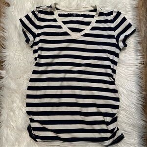 Old Navy Maternity Navy Blue Striped Tee Size Medium